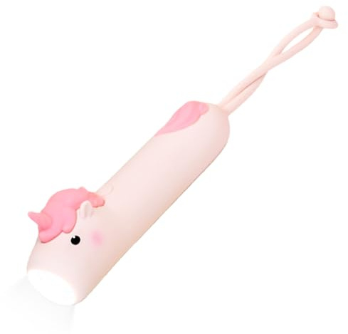 VEGOATY Lampe de poche rechargeable en silicone : Lampe de poche LED portable et réglable pour enfants, interrupteur à bouton pour animaux, lampe de poche portable pour le plein air et les aventures