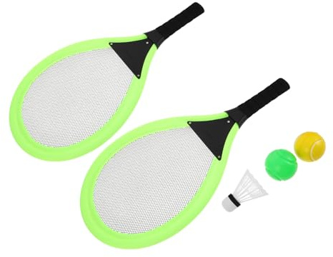 Ipetboom 2 St Pojke Flicka Tennisklubbor Grön Plast Lättviktig Tennisspel Utomhus Träning För Pojke Flicka och Nybörjare Familjespel och Koordination