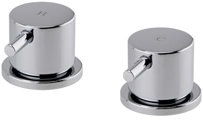 ENKI, SV01, Round 3/4 Deck Bath Side Valves, Pair, Chrome