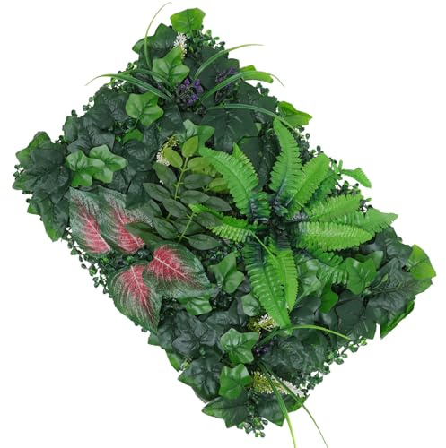 OHPHCALL Artificial Plant Backdrop Wall Panel Fake Plant Wall Greenery Lawn Mat for Indoor Outdoor Privacy Screen Backyard Garden
