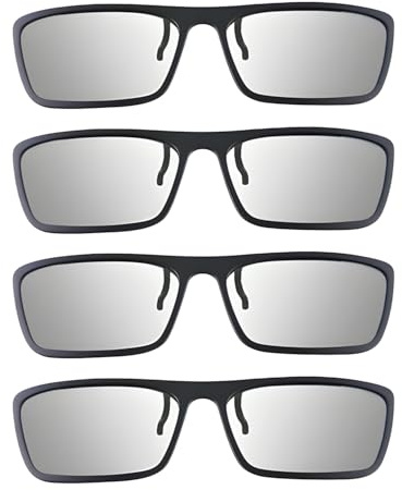 4 gafas de visión pasivas 3D negras con clip, gafas de visión universales 3D circulares, polarizadas, ligeras, para niños, adultos, cine en casa, teatro, televisión, juegos, anaglifo, foto