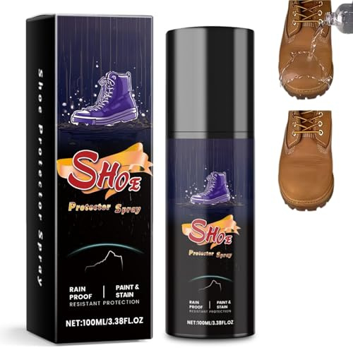 100ml Shoe Protector Spray,Waterproof Spray for Shoes, Quick-Dry Suede Protector,Water & Stain Repellent for Sneakers, Leather, Suede and Canvas, Water Proof Spray Fabric Protector Ideal Outdoor Use
