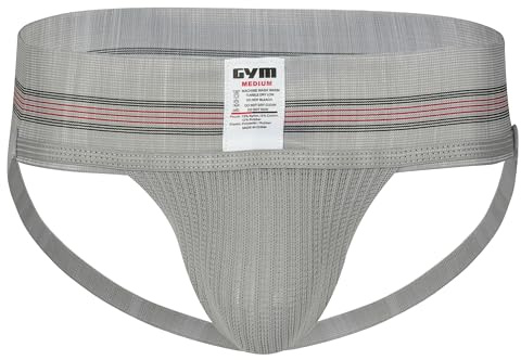 GYM Mens Old School Jockstrap (Medium, Heather Grey, 1-Pack)