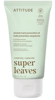 ATTITUDE Pregnancy Stretch Mark Oil, EWG Verified, Dermatologically Tested, Plant and Mineral-Based, Vegan Maternity Products, Argan Oil, 150 mL
