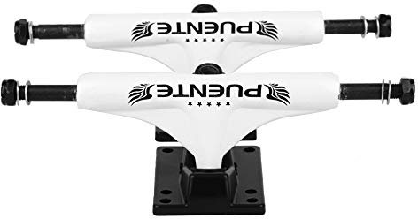 SSCYHT Skateboard Trucks - 5 Inch / 194 mm - Plata Pulida - Aleación Aluminio - Juego de 2,Blanco