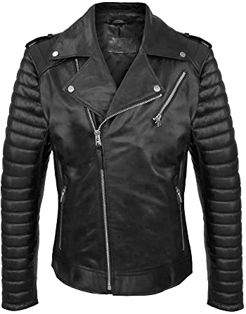Zerimar Chaqueta Heavy Piel | Chaqueta Hombre Cuero | Cazadora Heavy Hombre | Chaqueta Hombre Invierno | Cazadoras Hombre | Color Negro | Talla XL