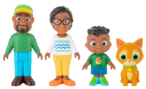 CoComelon Cody’s Family 4 Figure Set - Family and Friends - Includes Cody, Mom, Dad, and Pickles the Cat - Toys for Kids, Infants and Preschoolers