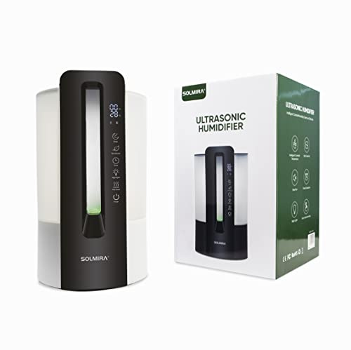 Umidificatore Ambiente ad Ultrasuoni, Bianco, 4L, 4 Livelli di Diffusione, Funzione di Umidità Costante, Luce Notturna, Certificato CE e RoHS