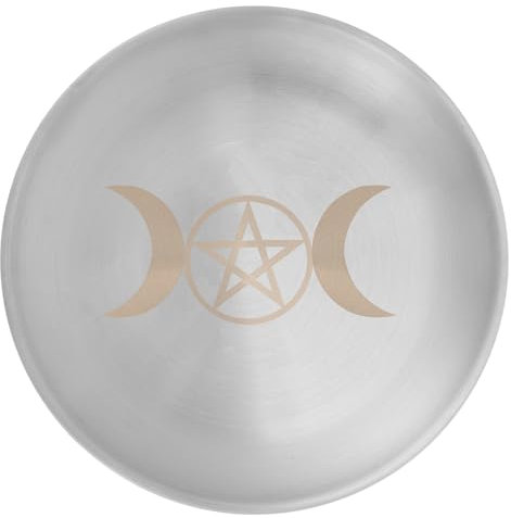 Pentagramm Kerzenhalter Edelstahl Altartablett Dekorative Kerzenplatte Für Wicca Tarot Ritualteller Elegantes Tablett Als Tischmitte