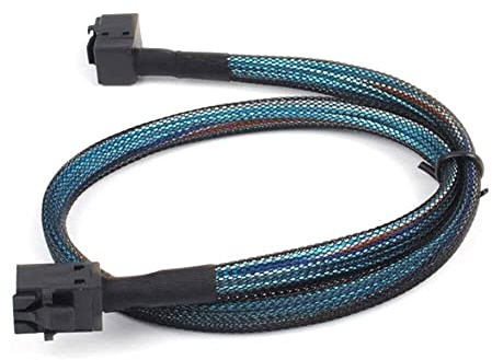 Allowish MINI SAS HD SFF-8643 till 90 grader MINI SAS SFF-8643 serveranslutning kabel (1 m, svart)