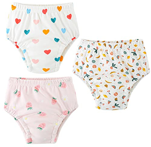Yealoo Mutandine di Apprendimento Intimo per Bambini 3 Pezzi Pantaloni da vasino per Bambino Bambina Cotone Assorbente