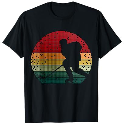 Retro Eishockeyspieler Eishockey Kinder Jungs Männer T-Shirt