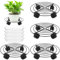 Beautywen 4 Packs Large Metal Plant Caddy 10.6” Plant Dolly with Wheels Plant Stand with Wheels Plant Pot Wheels Heavy Duty Plant Dolly with Casters Trolley Garden Potted Caddies Mover Base