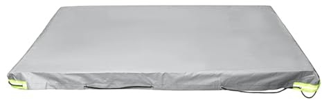 Telo per Rimorchio Auto Telo Piatto for Rimorchio con Striscia Riflettente Teloni for Carichi Pesanti Copertura Pieghevole Impermeabile Antivento Anti-UV 220x125x15 cm(Color:Silver)