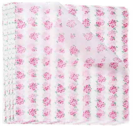sourcing map 150 fogli di carta cerata quadrata con motivo a rose, 25 x 21,5 cm, per alimenti secchi, assorbenti, per panini, panini, panini, hamburger, cucina, rosa