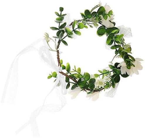Ipetboom Corona di Fiori per Donne Copricapo Floreale Bohémien Fascia per Capelli da Sposa Adatta Feste e Vacanze Comoda da Indossare su Capelli Corti e Lunghi