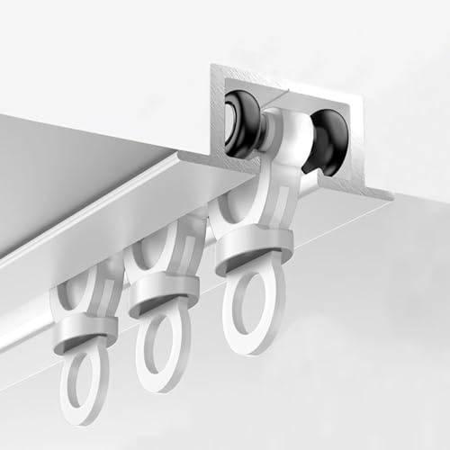 Infällt Gardinskena System Gömt Tak Gardinskena Tyst Tungt Aluminium Draperiskena för Sovrum Badrum Vardagsrumsavdelare(White,80 cm-2.6')