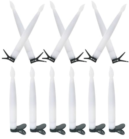 SEWACC 12 Juegos de Velas LED de Luz Cálida con Clip para Árbol de Navidad y Halloween, Hechas de Plástico, Fáciles de Almacenar y Decorar Varios estilos