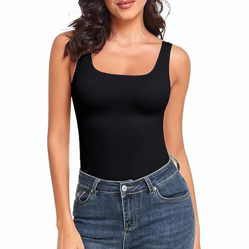 Compression Shirt Shaping Tummy Control Sleeveless Tank Tops for Women UK Shapewear Vest Black