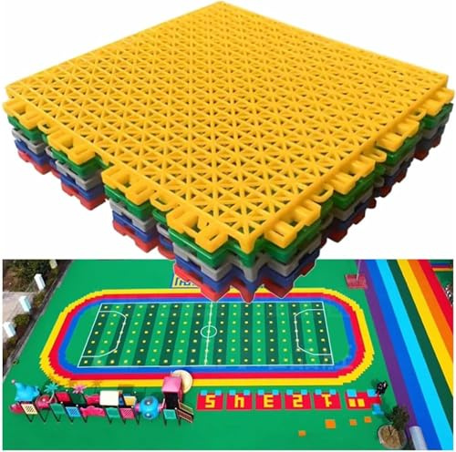 BCJMKDX Dalles pour Sports de Plein air, Dalles de Sport extérieur for école Maternelle, Dalles Sol modulaires emboîtables à Drainage Rapide, Tapis Puzzle Monter soi-même(Red)