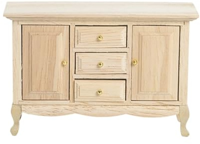 Handcrafts Table de chevet miniature 1/12 avec tiroir fonctionnel pour chambre à coucher - Table de chevet miniature en bois pour maison de poupée
