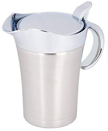 TIKATARER 304 Stainless Steel Sauce Gravy Boat, Double Wall Insulated Thermal Serving Jug with Lid, for Gravy Sauces Custard Ketchup Mustard Cream Salad Dressing (Large size 750ml)