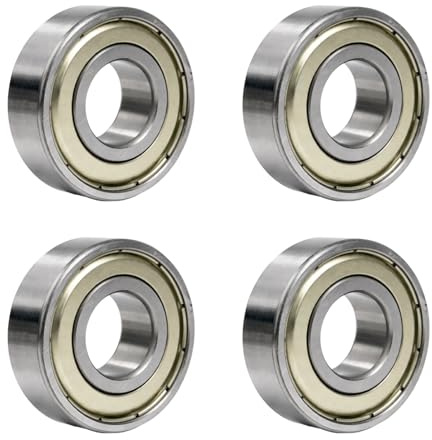 Rowglow 4 stycken 6202zz 6202z kullager 15 x 35 x 11 mm, djupt spårlager 6202-2z 6202 Zz dubbel metallpackning krom stål för maskiner och verktyg (6202zz 4 st)