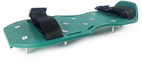 QWORK® Nagelschuhe Profi, Nagelsohle Estrichschuhe mit 25mm Spikes, perfekt für Epoxidböden, Überzüge, Abdeckung, grüne Farbe (1 Paar)