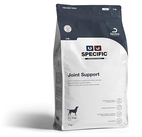 DECHRA Veterinary Products - SPECIFIC CJD Joint Support - Dry Food for Dogs - Omega-3 and Krill Oil - Anti-Inflammatory Joint Agent for Dog Osteoarthritis - Adult Dogs and Senior Dogs - 3 x 4 kg