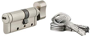THIRARD - Cylindre de Serrure Trafic 12 - Cylindre à Bouton 30B x 40 mm - Nickel - Haute Sécurité - 8 Goupilles - Anti-Arrachement, Anti-Perçage - Carte Propriété - 5 Clés Réversibles