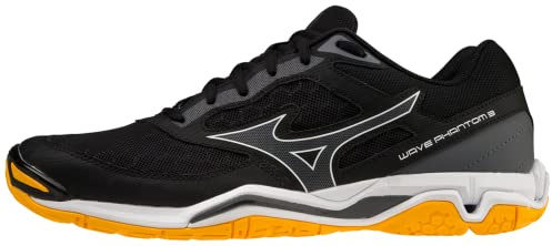 Mizuno Tenis Wave Phantom 3 para Hombre, Negro Blanco Zinnia, 4 UK
