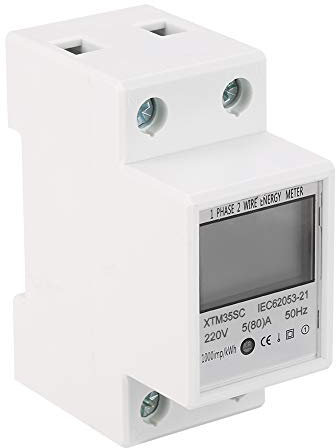 Digital Electricity Meter Single Phase 220V AC 5-80A 2 Wire 2P DIN Rail Energy Meter