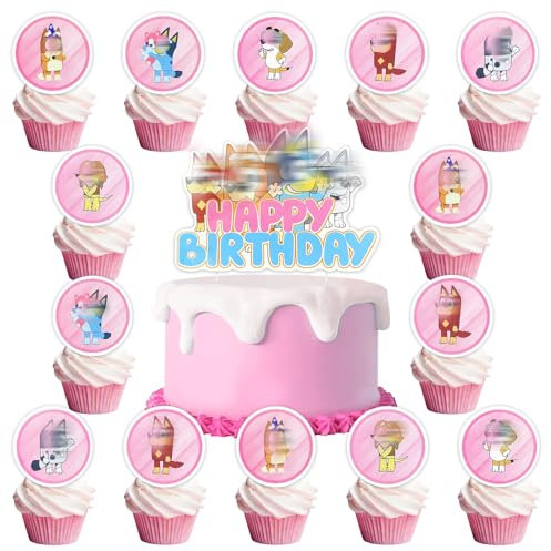 25 Pcs Pink Cake Toppers, Cake Decorations Party Decorations Cake Topper Kid Birthday Cake Decorations Birthday Party Decorations for Girls Boys Children Kids