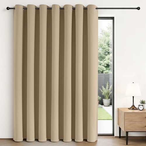 Joydeco Cortinas Opacas divisoras de habitación para Puertas corredizas de Cristal de 213.4 cm de Largo, 1 Panel, Cortinas Anchas para Puerta corrediza para Patio, Dormitorio, Sala de Estar (Color
