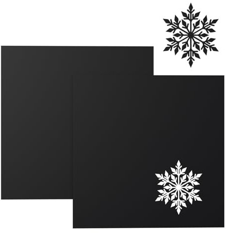 Creatorally Feuille Acrylique Noir, Panneau Plastique Opaque Couleur 3mm pour Découpe Laser 30,5x30,5 cm, 2 Pièces Plexi-Glass Colorée pour Affichage Panneau Peinture DIY
