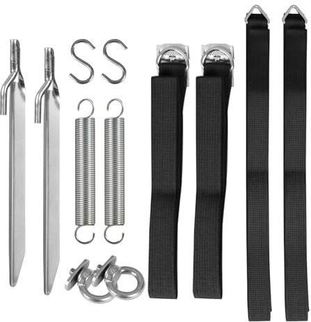 Protector contra tormentas para toldos y accesorios, kit de anclaje al suelo, anclaje al suelo, gancho en S, muelle, correa, accesorios para dispositivos de viento para toldos, juego de tensores para
