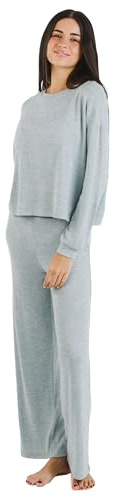 TRAMAS+ Pijama Angorina Mujer Set di Pigiama, Celeste, XL Donna
