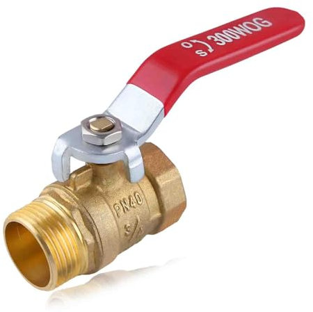 LEONTOOL Brass Ball Valve G3/4 Inch Male x Female Thread Pipe Fitting, Heavy Duty Ball Valve Shut Off Switch with Lever Handle, No Lead Brass Fitting, 300WOG(Water, Oil, and Gas), 300PSI