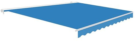 Primrose 3.5m x 2.5m Manual Awning Half Cassette DIY Patio Awning Gazebo Canopy (11ft 6) Complete with Fittings and Winder Handle (Azure Blue)