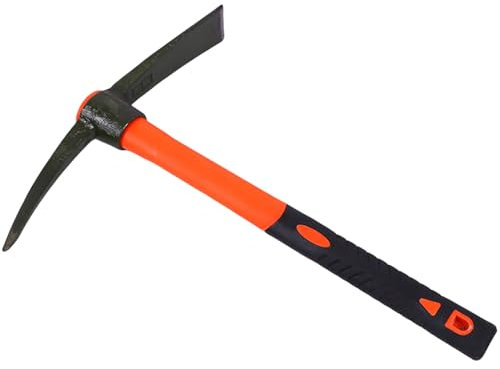 Garden Pick Mattock Fiberglass Handle for Soil Breaking Planting Camping Landscaping Home Excavation Trail Maintenance