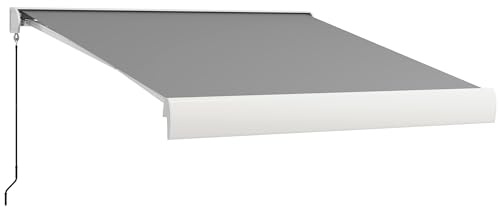 Outsunny Store Banne Motorisé Store Banne Électrique 3 x 2,5 m Gris Clair