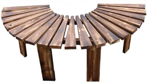 MZBDYYF Banco de jardín semicircular para árbol, banco de parque, asiento de jardín en forma de abanico, banco de jardín, taburete de madera maciza curvada anticorrosión, muebles de exterior, balcón