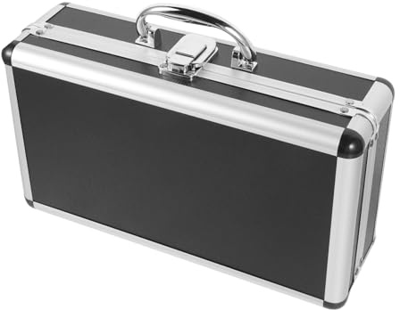 ANDRESLAD Maletín Rígido para Micrófono Inalámbrico Estuche Profesional de Almacenamiento con Espuma Acolchada y Cuerpo para Micrófonos de Mano y Accesorios Negro Resistente y Portátil