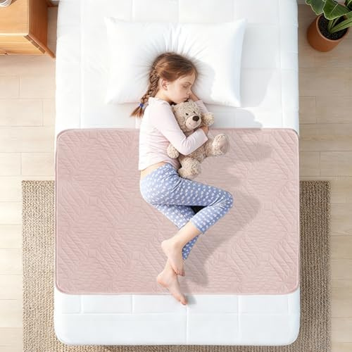 DUJUIKE Empapador de Cama Reutilizable 70x90 cm, Protector Impermeable Absorbente Anti-Fugas para Incontinencia de Adultos, Niños, Ancianos y Mascotas, Lavable y Transpirable - Pack 1 Rosa