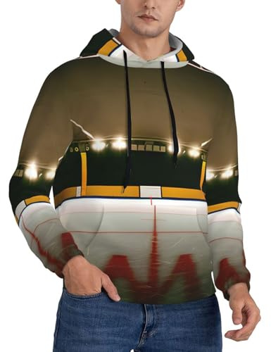 CPAQasg Sudadera con capucha para hombre con estampado de palo de hockey para uso casual versátil para todas las estaciones, Negro, S