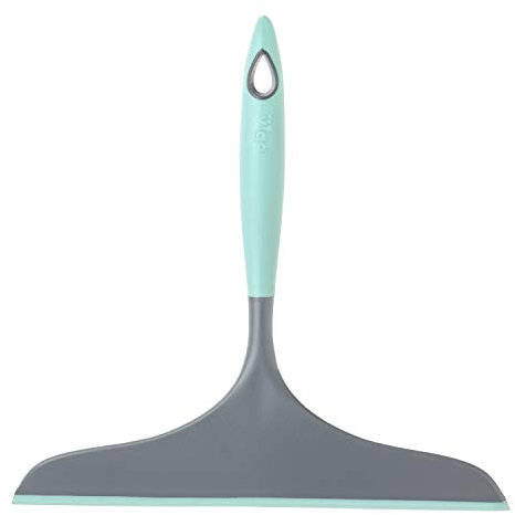 VIGAR Hergo Squeegee Shower Shelf for Hanging, Grey and Turquoise, 23,5 x 3,5 x 23 cm