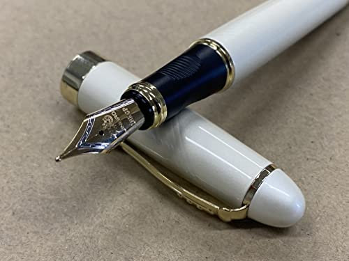 Rhapsody Jinhao x450 Fountain Pen 0.5mm Medium-Fine Nib Ink Pens (Ivory-Spiral)