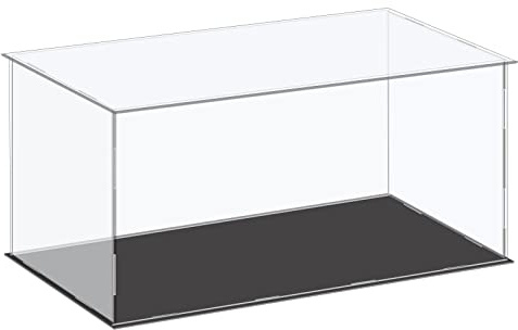 sourcing map Boîte de rangement en acrylique avec boîte en plastique transparente, cube, petite, à assembler, anti-poussière, vitrine pour objets de collection 41x21x20,5 cm
