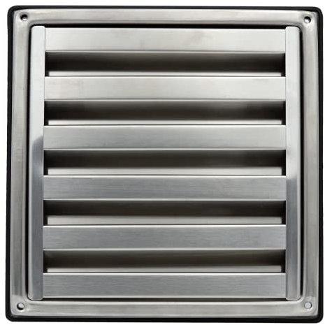 Lüftungsgitter Edelstahl 125mm mit Dichtung und Schrauben für VMC Rohr und Ummantelung Abzugshaube Außenauslassgitter mit Insektenschutzgitter