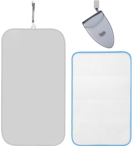 WAYUTO Over Door Ironing Mat with Hook Garment Steamer Ironing Glove Ironing Scorch Mesh Ironing Press Pad Travel Ironing Mat for Garment Steamer 19 x 33 inches